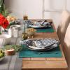 imageDII Basic Everyday Ribbed Tabletop 100 Cotton Placemat Set 13x19 White 6 PieceTeal