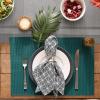 imageDII Basic Everyday Ribbed Tabletop 100 Cotton Placemat Set 13x19 White 6 PieceTeal