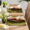 imageDII Basic Everyday Ribbed Tabletop 100 Cotton Placemat Set 13x19 White 6 PieceVineyard Green