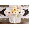 imageDII Beautiful Peony Flower Napkin Rings Deep Red 4 PieceWhite