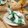 imageDII Buffalo Check Collection Classic Farmhouse Cloth Napkin Set 20x20 Black ampamp White 6 PieceGreen  White