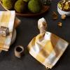 imageDII Buffalo Check Collection Classic Farmhouse Cloth Napkin Set 20x20 Black ampamp White 6 PieceHoney Gold