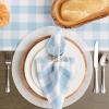 imageDII Buffalo Check Collection Classic Farmhouse Cloth Napkin Set 20x20 Black ampamp White 6 PieceLight Blue  White