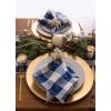 imageDII Buffalo Check Collection Classic Farmhouse Cloth Napkin Set 20x20 Black ampamp White 6 PieceNavy  Cream