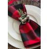 imageDII Buffalo Check Collection Classic Farmhouse Cloth Napkin Set 20x20 Black ampamp White 6 PieceRed  Black