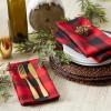 imageDII Buffalo Check Collection Classic Farmhouse Cloth Napkin Set 20x20 Black ampamp White 6 PieceRed  Black