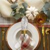 imageDII Christmas Thanksgiving Holiday Tabletop Dcor Collection Decorative Napkin Ring Holder Set 225quot Diameter Gold Vine 6 PieceAlways Grateful Gold