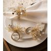 imageDII Christmas Thanksgiving Holiday Tabletop Dcor Collection Decorative Napkin Ring Holder Set 225quot Diameter Gold Vine 6 PieceGold Beaded Sparkle