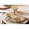imageDII Christmas Thanksgiving Holiday Tabletop Dcor Collection Decorative Napkin Ring Holder Set 225quot Diameter Gold Vine 6 PieceGold Beaded Sparkle