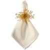 imageDII Christmas Thanksgiving Holiday Tabletop Dcor Collection Decorative Napkin Ring Holder Set 225quot Diameter Gold Vine 6 PieceGold Beaded Starburst