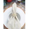 imageDII Christmas Thanksgiving Holiday Tabletop Dcor Collection Decorative Napkin Ring Holder Set 225quot Diameter Gold Vine 6 PieceGold Jewels