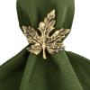 imageDII Christmas Thanksgiving Holiday Tabletop Dcor Collection Decorative Napkin Ring Holder Set 225quot Diameter Gold Vine 6 PieceGold Maple Leaf