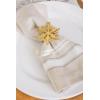 imageDII Christmas Thanksgiving Holiday Tabletop Dcor Collection Decorative Napkin Ring Holder Set 225quot Diameter Gold Vine 6 PieceGold Snowflake