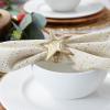 imageDII Christmas Thanksgiving Holiday Tabletop Dcor Collection Decorative Napkin Ring Holder Set 225quot Diameter Gold Vine 6 PieceGold Stars