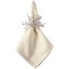 imageDII Christmas Thanksgiving Holiday Tabletop Dcor Collection Decorative Napkin Ring Holder Set 225quot Diameter Gold Vine 6 PieceSilver Beaded Starburst