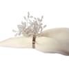 imageDII Christmas Thanksgiving Holiday Tabletop Dcor Collection Decorative Napkin Ring Holder Set 225quot Diameter Gold Vine 6 PieceSilver Beaded Starburst