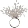 imageDII Christmas Thanksgiving Holiday Tabletop Dcor Collection Decorative Napkin Ring Holder Set 225quot Diameter Gold Vine 6 PieceSilver Beaded Starburst