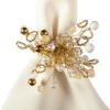 imageDII Christmas Thanksgiving Holiday Tabletop Dcor Collection Decorative Napkin Ring Holder Set 4quot Diameter Gold Beaded Cluster 6 PieceGold Beaded Cluster