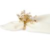 imageDII Christmas Thanksgiving Holiday Tabletop Dcor Collection Decorative Napkin Ring Holder Set 4quot Diameter Gold Beaded Cluster 6 PieceGold Beaded Cluster