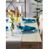 imageDII Classic Woven Tabletop Collection IndoorOutdoor Placemat Set Round 15quot Diameter White 6 PieceAqua