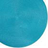 imageDII Classic Woven Tabletop Collection IndoorOutdoor Placemat Set Round 15quot Diameter White 6 PieceAqua