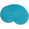 imageDII Classic Woven Tabletop Collection IndoorOutdoor Placemat Set Round 15quot Diameter White 6 PieceAqua