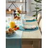 imageDII Classic Woven Tabletop Collection IndoorOutdoor Placemat Set Round 15quot Diameter White 6 PieceBaja Blue