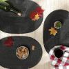 imageDII Classic Woven Tabletop Collection IndoorOutdoor Placemat Set Round 15quot Diameter White 6 PieceBlack