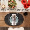 imageDII Classic Woven Tabletop Collection IndoorOutdoor Placemat Set Round 15quot Diameter White 6 PieceBlack