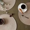 imageDII Classic Woven Tabletop Collection IndoorOutdoor Placemat Set Round 15quot Diameter White 6 PieceBrown