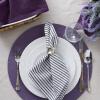 imageDII Classic Woven Tabletop Collection IndoorOutdoor Placemat Set Round 15quot Diameter White 6 PieceEggplant