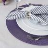 imageDII Classic Woven Tabletop Collection IndoorOutdoor Placemat Set Round 15quot Diameter White 6 PieceEggplant