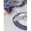 imageDII Classic Woven Tabletop Collection IndoorOutdoor Placemat Set Round 15quot Diameter White 6 PieceEggplant