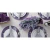 imageDII Classic Woven Tabletop Collection IndoorOutdoor Placemat Set Round 15quot Diameter White 6 PieceEggplant