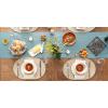 imageDII Classic Woven Tabletop Collection IndoorOutdoor Placemat Set Round 15quot Diameter White 6 PieceNatural