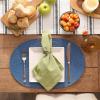 imageDII Classic Woven Tabletop Collection IndoorOutdoor Placemat Set Round 15quot Diameter White 6 PieceNautical Blue