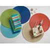 imageDII Classic Woven Tabletop Collection IndoorOutdoor Placemat Set Round 15quot Diameter White 6 PieceNautical Blue