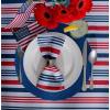 imageDII Classic Woven Tabletop Collection IndoorOutdoor Placemat Set Round 15quot Diameter White 6 PieceNautical Blue