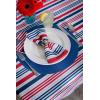 imageDII Classic Woven Tabletop Collection IndoorOutdoor Placemat Set Round 15quot Diameter White 6 PieceNautical Blue