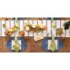 imageDII Classic Woven Tabletop Collection IndoorOutdoor Placemat Set Round 15quot Diameter White 6 PieceNautical Blue