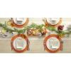 imageDII Classic Woven Tabletop Collection IndoorOutdoor Placemat Set Round 15quot Diameter White 6 PieceOrange