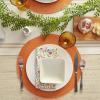 imageDII Classic Woven Tabletop Collection IndoorOutdoor Placemat Set Round 15quot Diameter White 6 PieceOrange