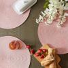imageDII Classic Woven Tabletop Collection IndoorOutdoor Placemat Set Round 15quot Diameter White 6 PiecePink Sorbet