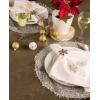 imageDII Classic Woven Tabletop Collection IndoorOutdoor Placemat Set Round 15quot Diameter White 6 PieceSilver Tinsel