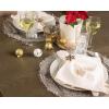 imageDII Classic Woven Tabletop Collection IndoorOutdoor Placemat Set Round 15quot Diameter White 6 PieceSilver Tinsel