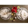 imageDII Classic Woven Tabletop Collection IndoorOutdoor Placemat Set Round 15quot Diameter White 6 PieceSilver Tinsel