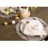 imageDII Classic Woven Tabletop Collection IndoorOutdoor Placemat Set Round 15quot Diameter White 6 PieceSilver Tinsel