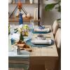 imageDII Classic Woven Tabletop Collection IndoorOutdoor Placemat Set Round 15quot Diameter White 6 PieceStorm Blue