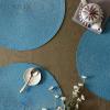 imageDII Classic Woven Tabletop Collection IndoorOutdoor Placemat Set Round 15quot Diameter White 6 PieceStorm Blue