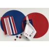 imageDII Classic Woven Tabletop Collection IndoorOutdoor Placemat Set Round 15quot Diameter White 6 PieceTango Red
